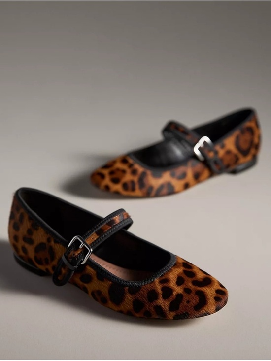 Maeve Shoes - Anthropologie Maeve Leopard Print Mary Jane Flats EU40